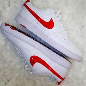 New Nike Men's Court Vision Low Swooshfetti Shoes Sneakers DM7588-100